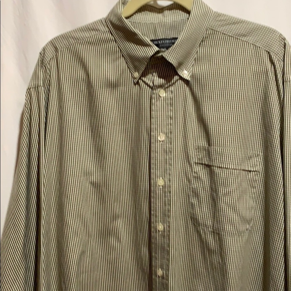 HICKEY FREEMAN BUTTON DOWN SZ 18/35 olive checked